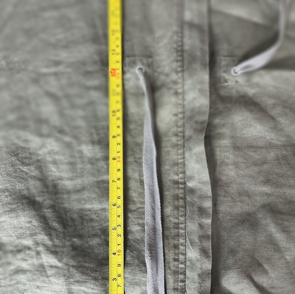 4 Loveandliberty Women's Linen Olive Green Jacket with Lace Details Size L - Picture 8 of 13